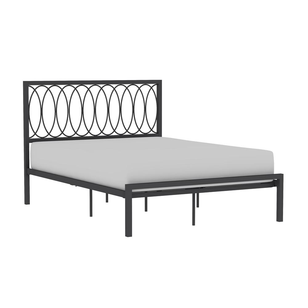 Naomi Full Metal Bed, Gray. Picture 1