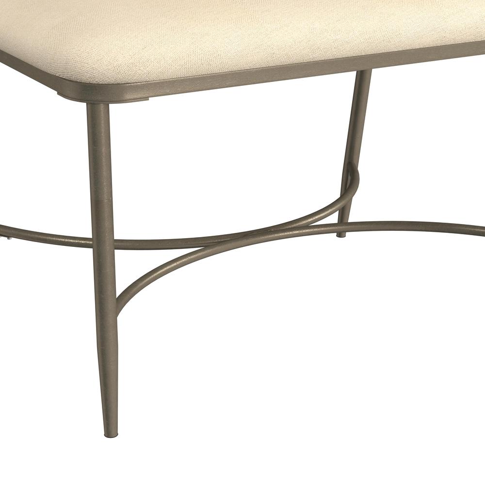 Wimberly Modern X-Back Metal Vanity Stool, Champagne Gold with Cream Fabric. Picture 8