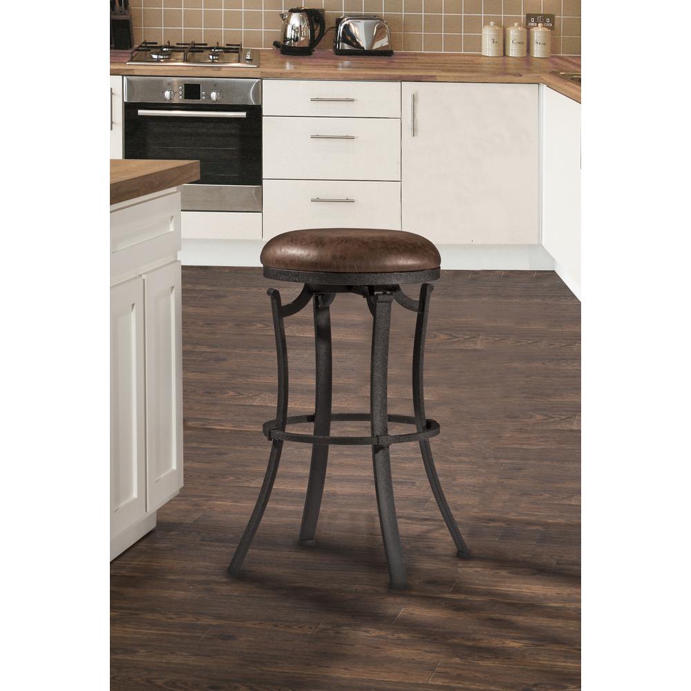 Kelford Swivel Backless Bar Height Stool, Textured Black. Picture 2
