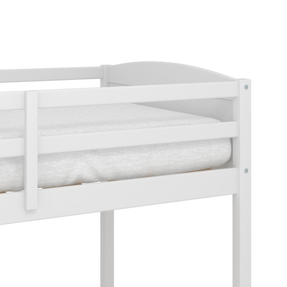 Alexis Wood Arch Twin Loft Bed with Desk, White. Picture 10