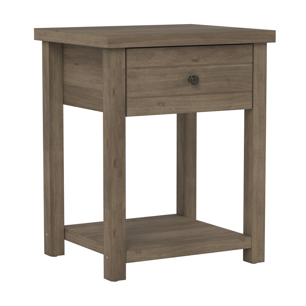 Living Essentials by Hillsdale Harmony Wood Accent Table, Knotty Gray Oak. Picture 1