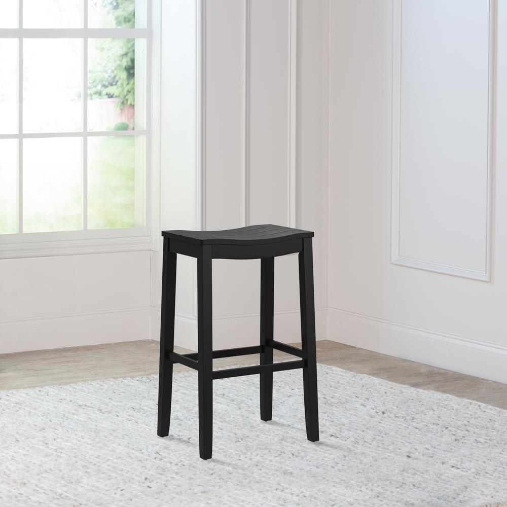 Fiddler Wood Backless Bar Height Stool, Black. Picture 3