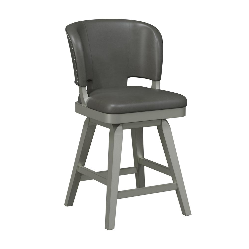 Hillsdale Furniture Aldridge Wood Swivel Counter Height Stool, Silver. Picture 1