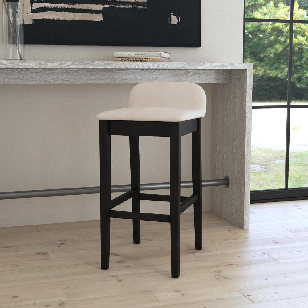 Maydena Wood Bar Height Stool, Black. Picture 9