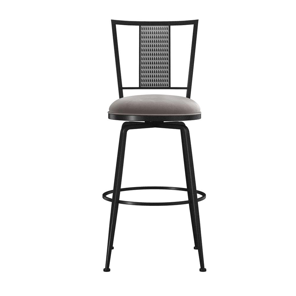 Queensridge Metal Swivel Bar Height Stool, Black with Silver. Picture 2