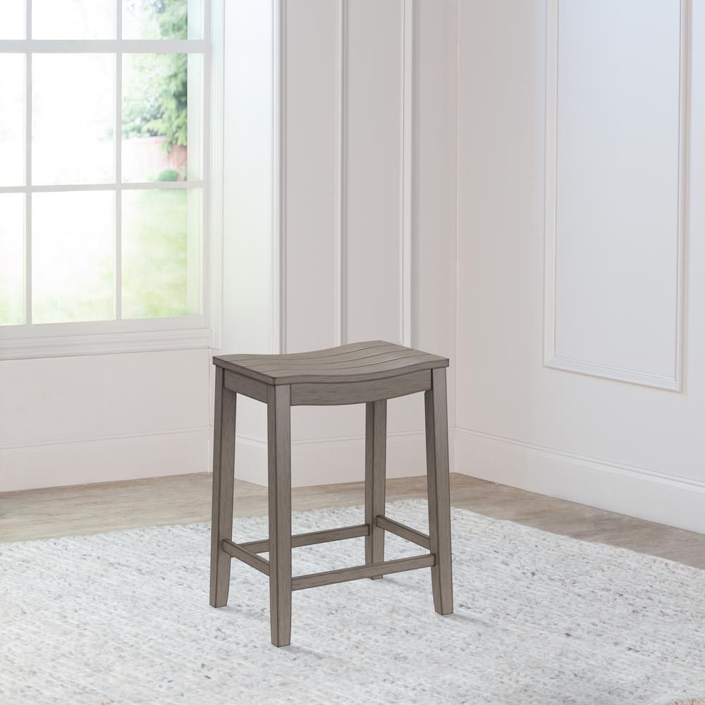 Fiddler Wood Backless Counter Height Stool, Aged Gray. Picture 10