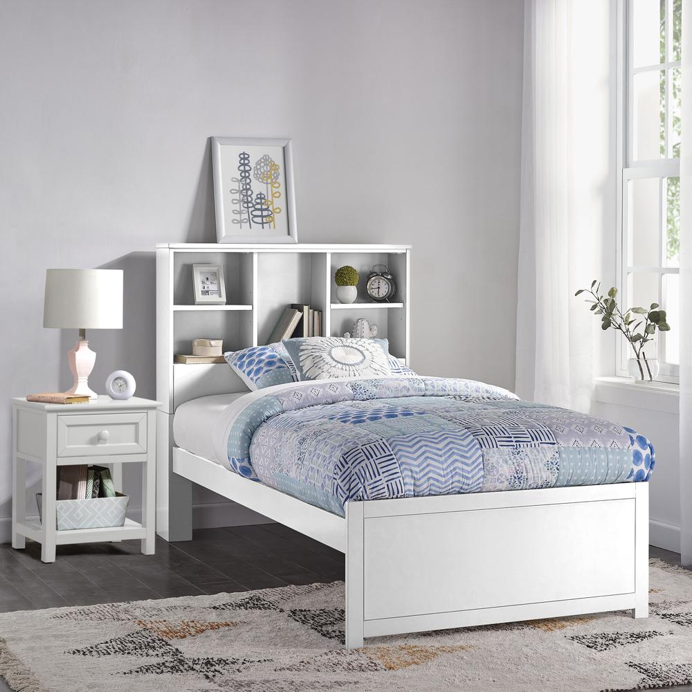 Hillsdale Kids and Teen Caspian Twin Bookcase Bed with Nightstand, White. Picture 2