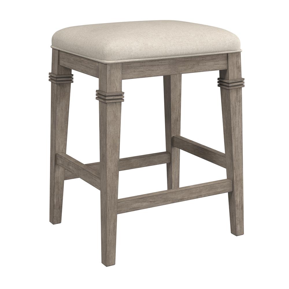 Arabella Wood Backless Counter Height Stool, Distressed Gray. Picture 1