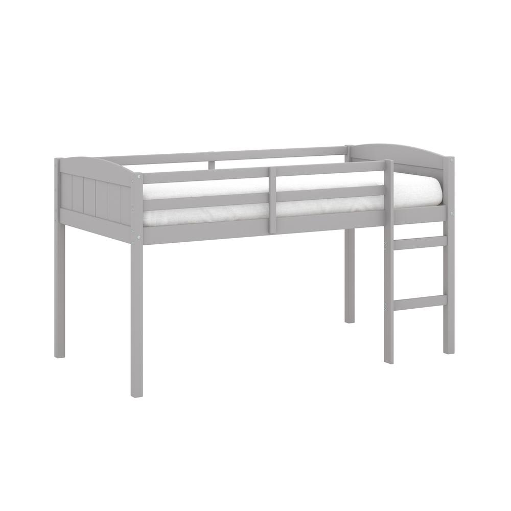 Living Essentials by Hillsdale Alexis Wood Arch Twin Loft Bed, Gray. Picture 1