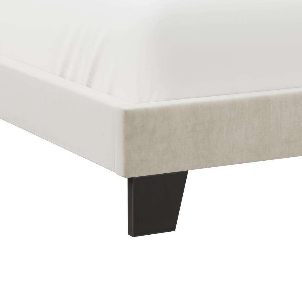 Crestone Upholstered Adjustable Height Queen Platform Bed, Cream. Picture 8
