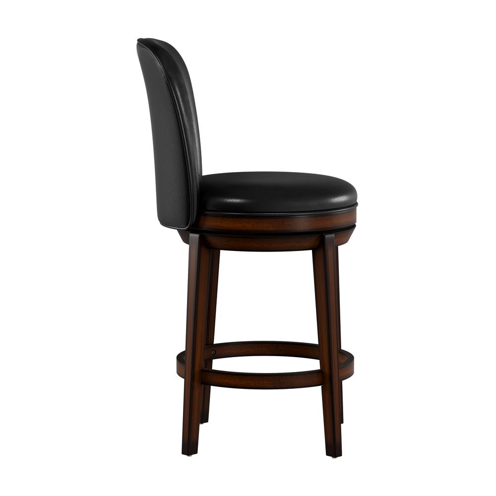 Victoria Wood Counter Height Swivel Stool, Dark Chestnut. Picture 3