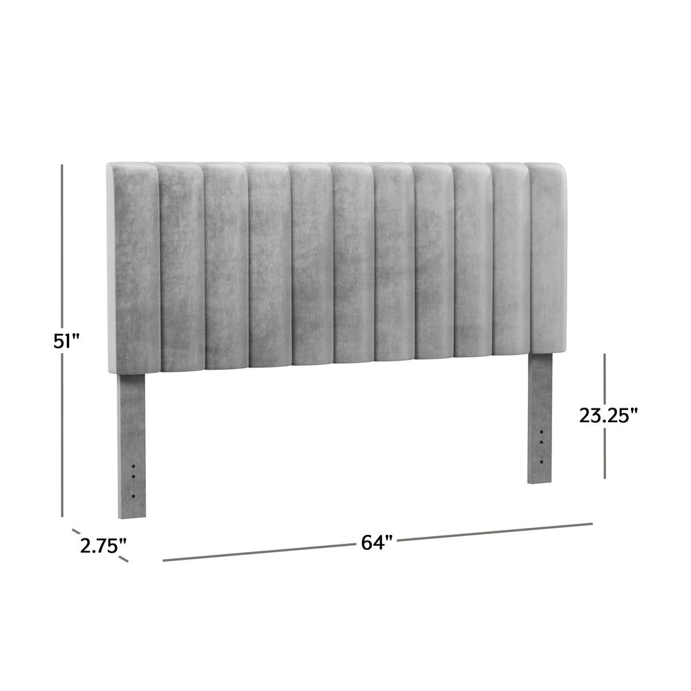Crestone Upholstered King Headboard, Silver/Gray. Picture 5