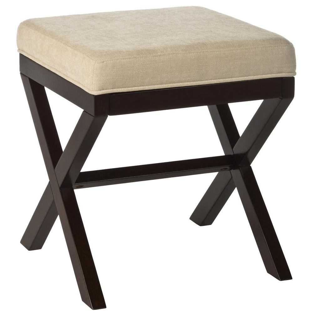 Morgan Upholstered Backless Vanity Stool, Espresso. Picture 1