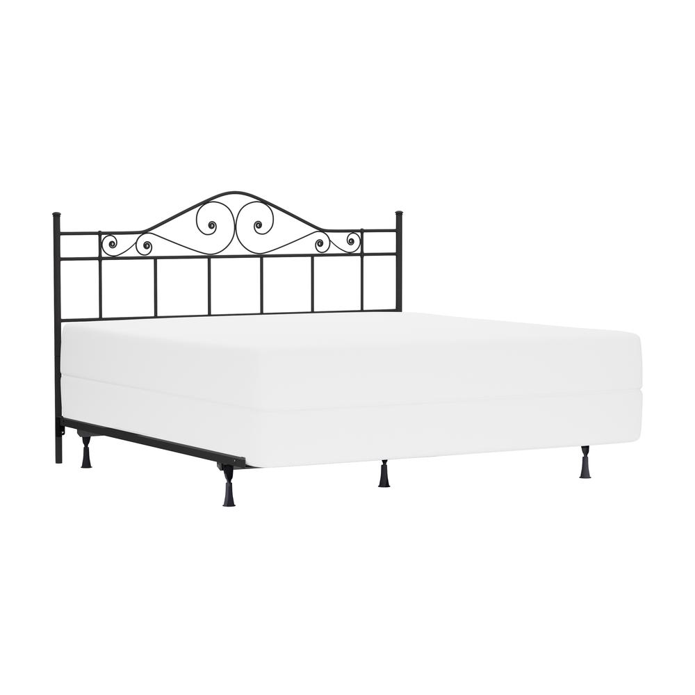 Harrison King Metal Headboard with Frame, Textured Black. Picture 1