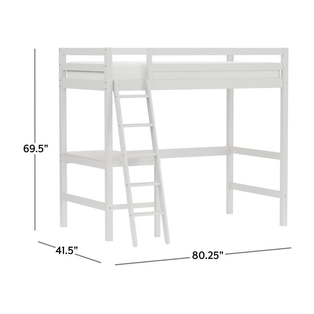 Hillsdale Kids and Teen Caspian Wood Twin Loft Bed, White. Picture 7