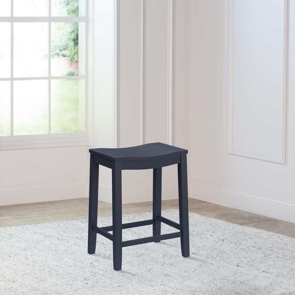 Fiddler Wood Backless Counter Height Stool, Navy. Picture 10