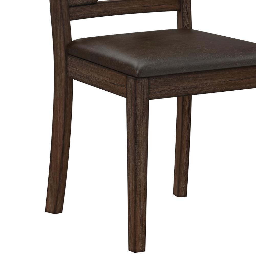 Spencer Wood X-Back Dining Chair, Set of 2, Dark Espresso Wire Brush. Picture 9