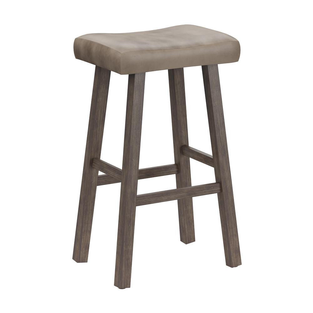Wood Backless Bar Height Stool, Rustic Gray. The main picture.