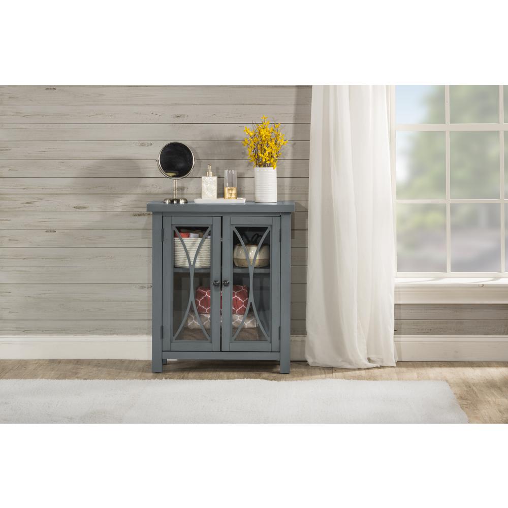 Wood 2 Door Console Cabinet, Robin Egg Blue. Picture 2