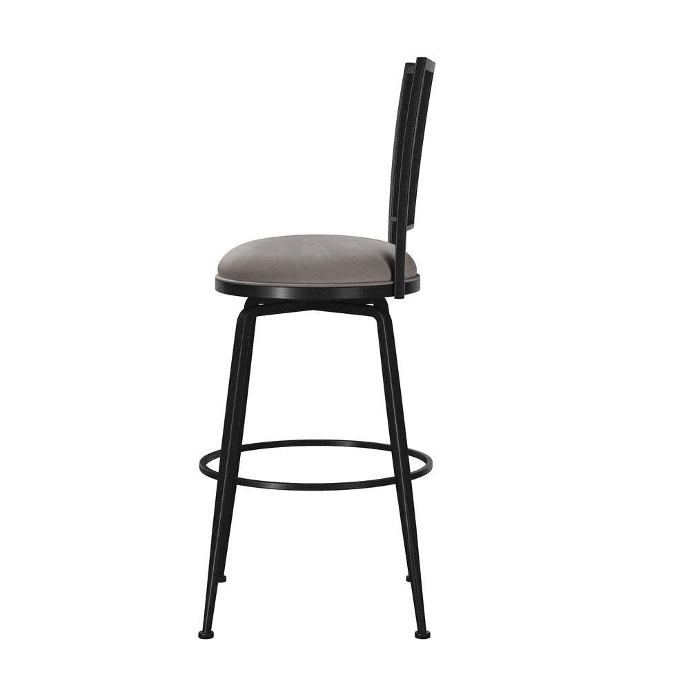 Queensridge Metal Swivel Bar Height Stool, Black with Silver. Picture 5