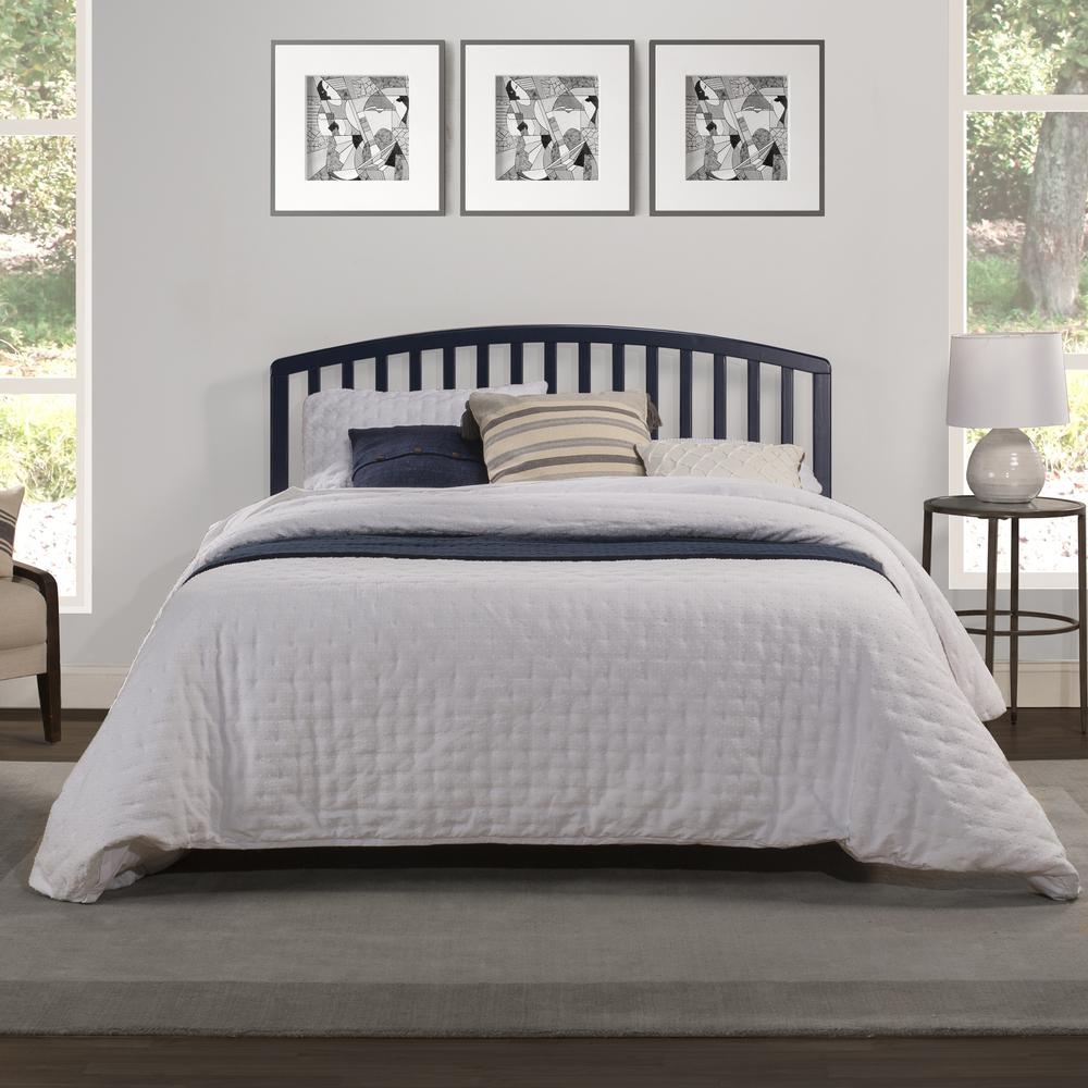 Carolina Wood Full/Queen Headboard with Frame, Navy. Picture 3
