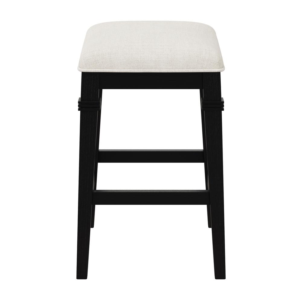 Arabella Wood Backless Counter Height Stool, Black Wire Brush. Picture 3