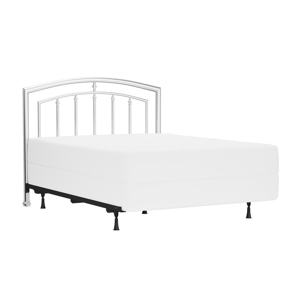 Claudia Full/Queen Metal Headboard with Frame, Matte Nickel. Picture 1