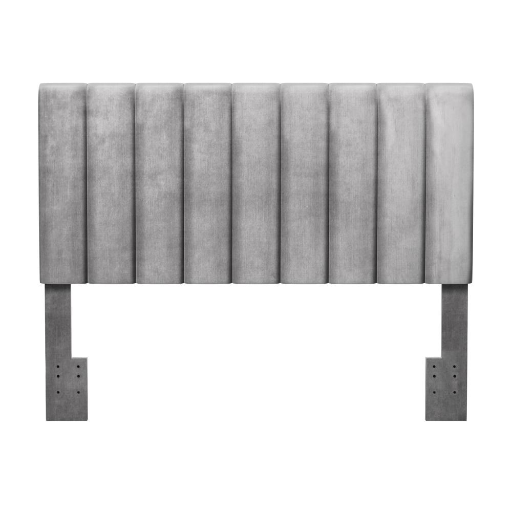 Crestone Upholstered Full/Queen Headboard, Silver/Gray. Picture 2