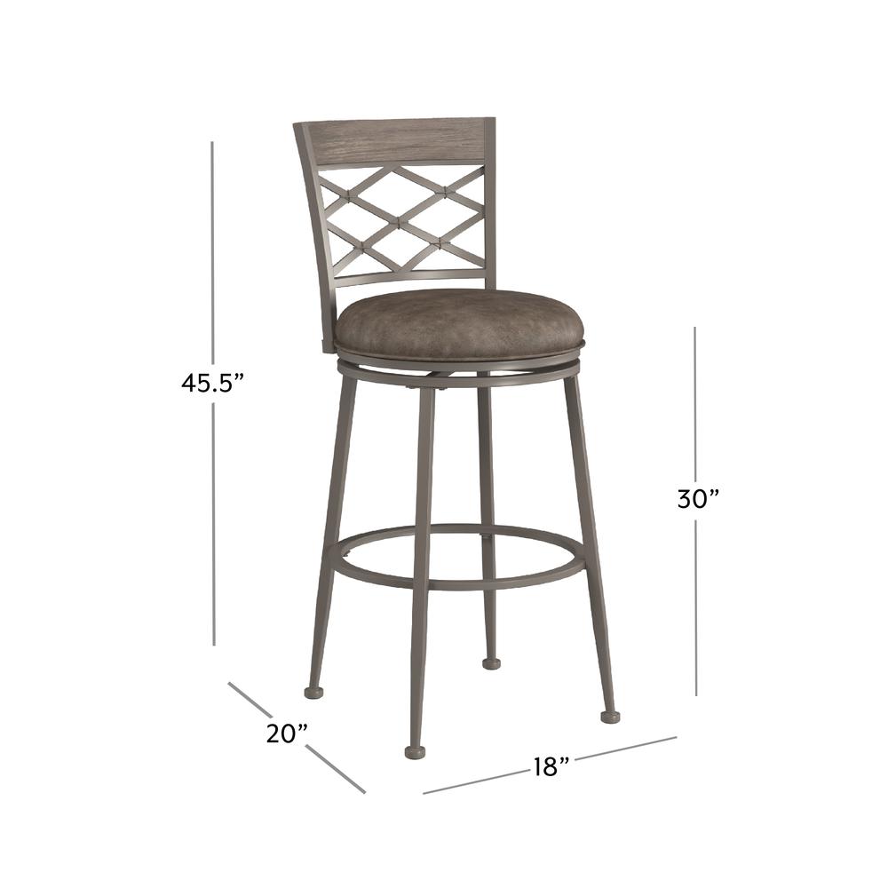 Hutchinson Metal Bar Height Swivel Stool, Pewter. Picture 6