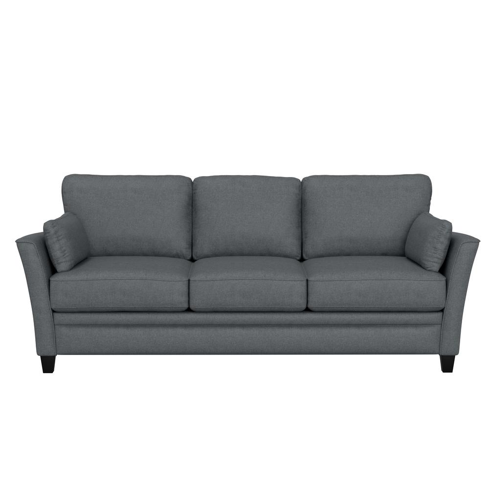 Living Essentials by Hillsdale Grant River Upholstered Sofa with 2 Pillows, Gray. Picture 2