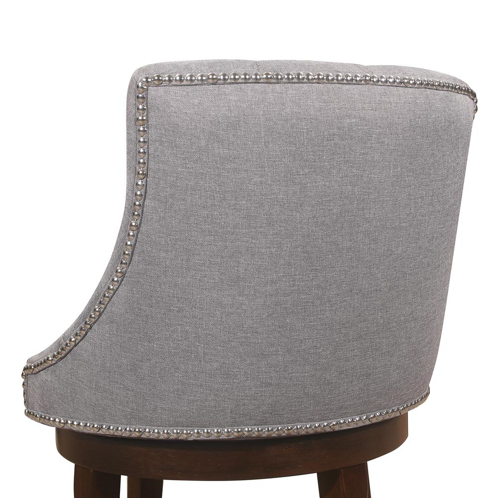 Halbrooke Wood Swivel Counter Height Stool, Gray Fabric. Picture 8