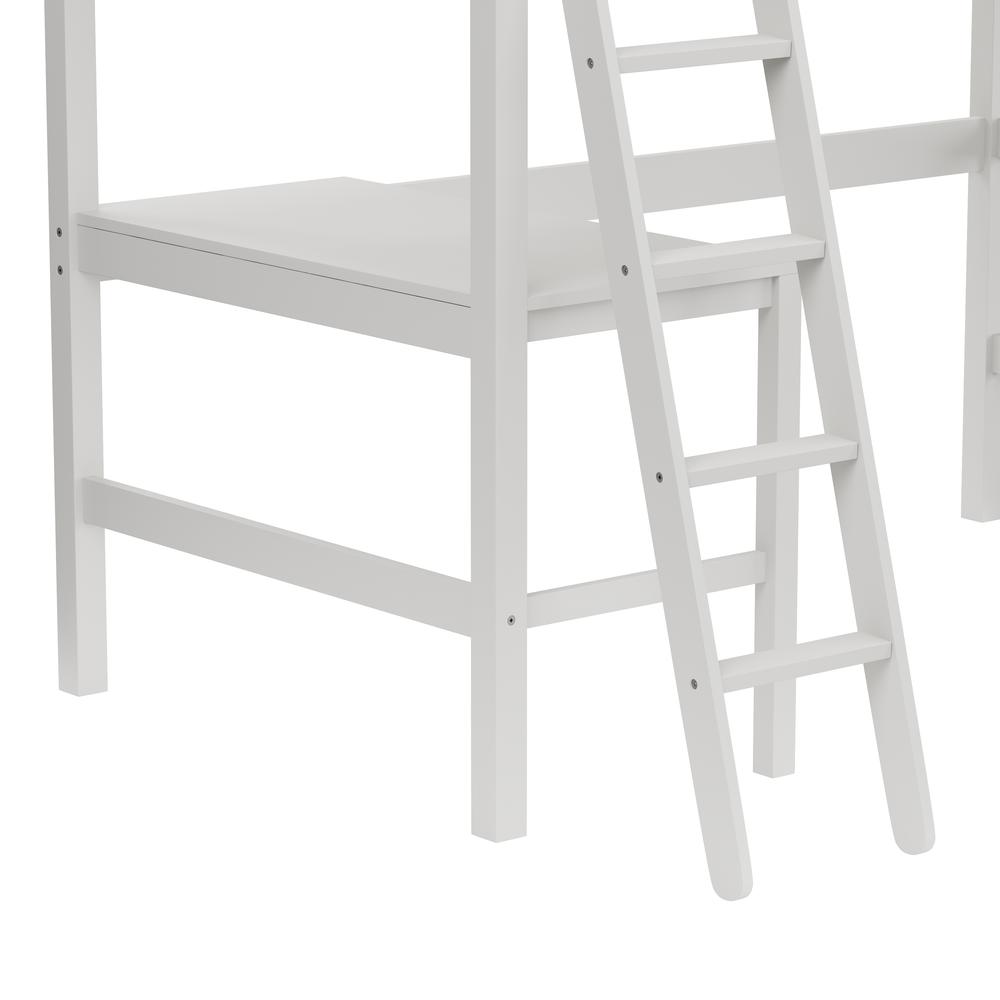 Hillsdale Kids and Teen Caspian Wood Twin Loft Bed, White. Picture 9