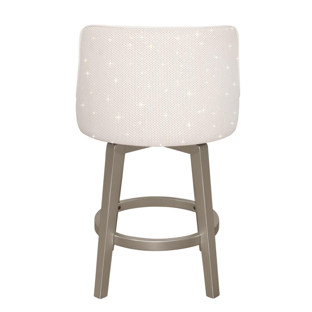 Stonebrooke Wood and Upholstered Counter Height Swivel Stool, Champagne. Picture 4