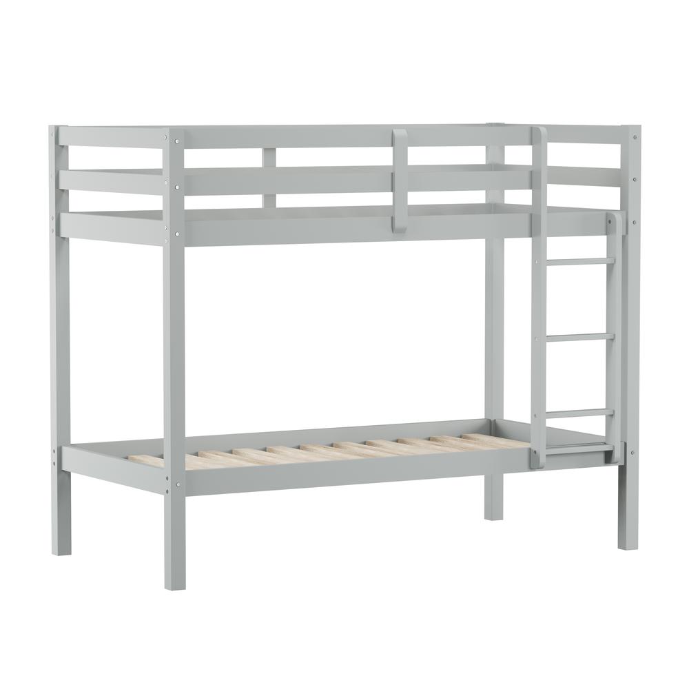 Hillsdale Kids and Teen Caspian Twin Over Twin Bunk Bed, Gray. Picture 6