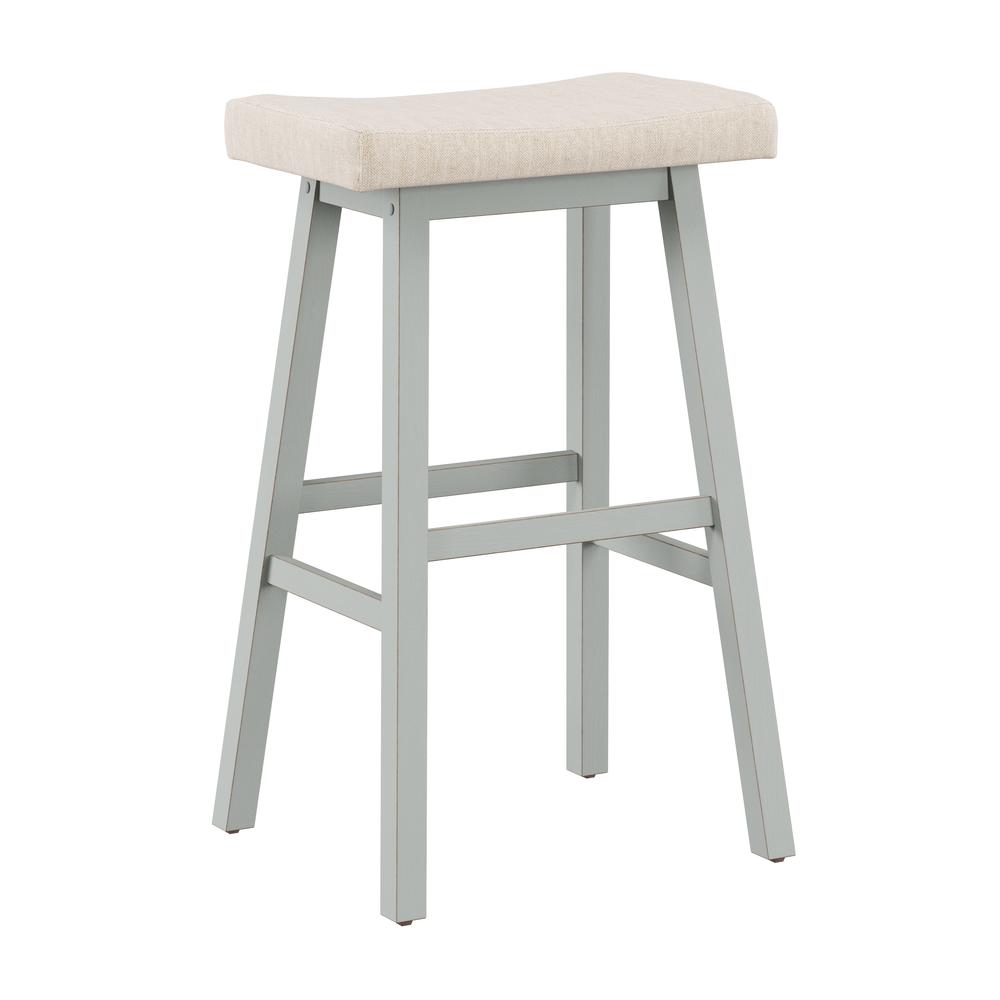 Moreno Wood Backless Bar Height Stool, Light Aged Blue. Picture 1