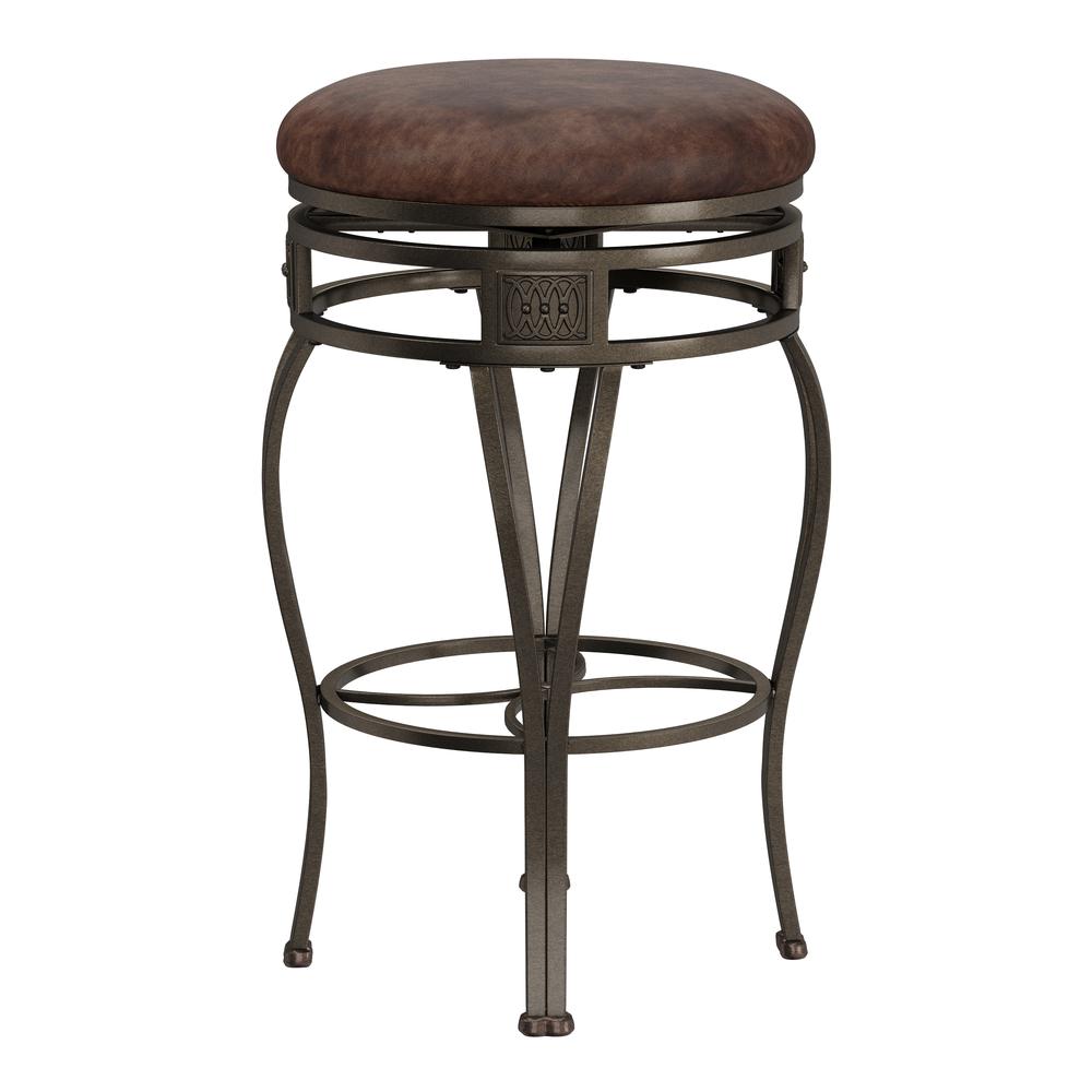 Hillsdale Furniture Montello Metal Backless Swivel Bar Height Stool, Old Steel. Picture 3