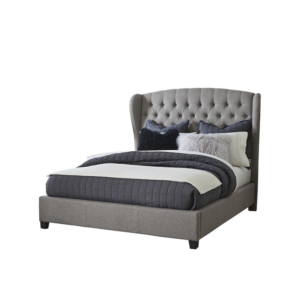 Bromley Queen Upholstered Bed, Orly Gray. Picture 1