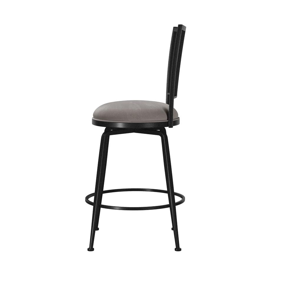Queensridge Metal Swivel Counter Height Stool, Black with Silver. Picture 5