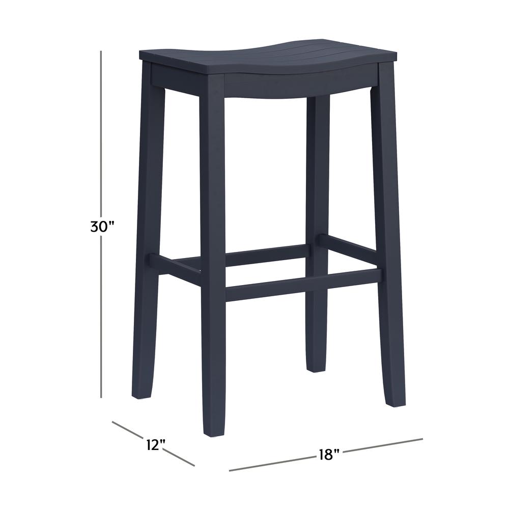 Fiddler Wood Backless Bar Height Stool, Navy. Picture 6