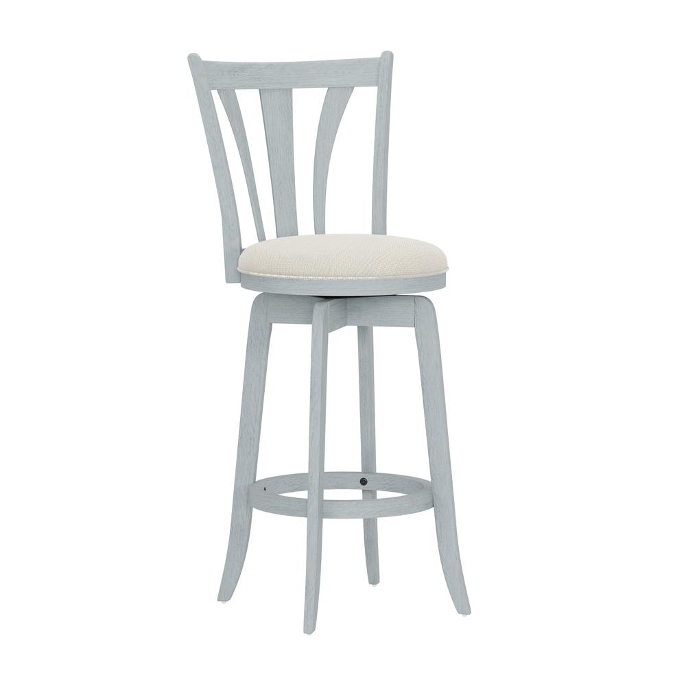 Larson Wood Bar Height Swivel Stool, Blue Wire brush. Picture 1