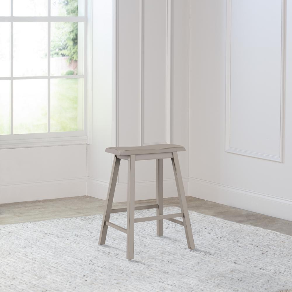 Moreno Wood Backless Counter Height Stool, Distressed Gray. Picture 3