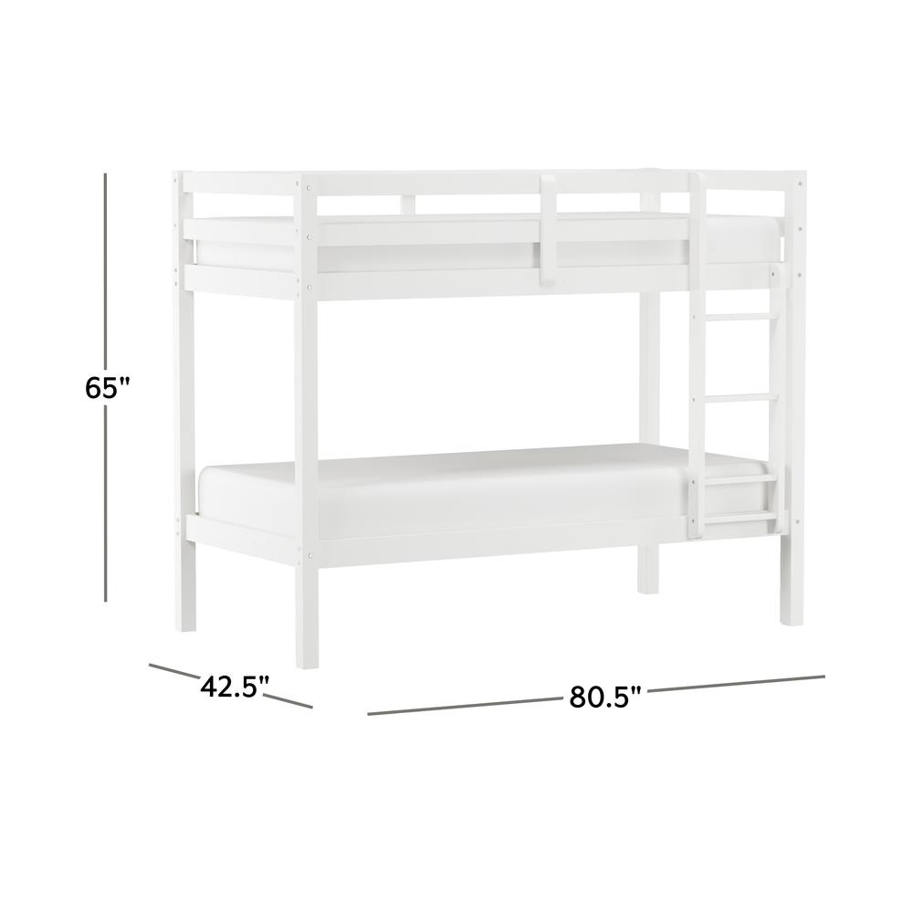 Hillsdale Kids and Teen Caspian Twin Over Twin Bunk Bed, White. Picture 7