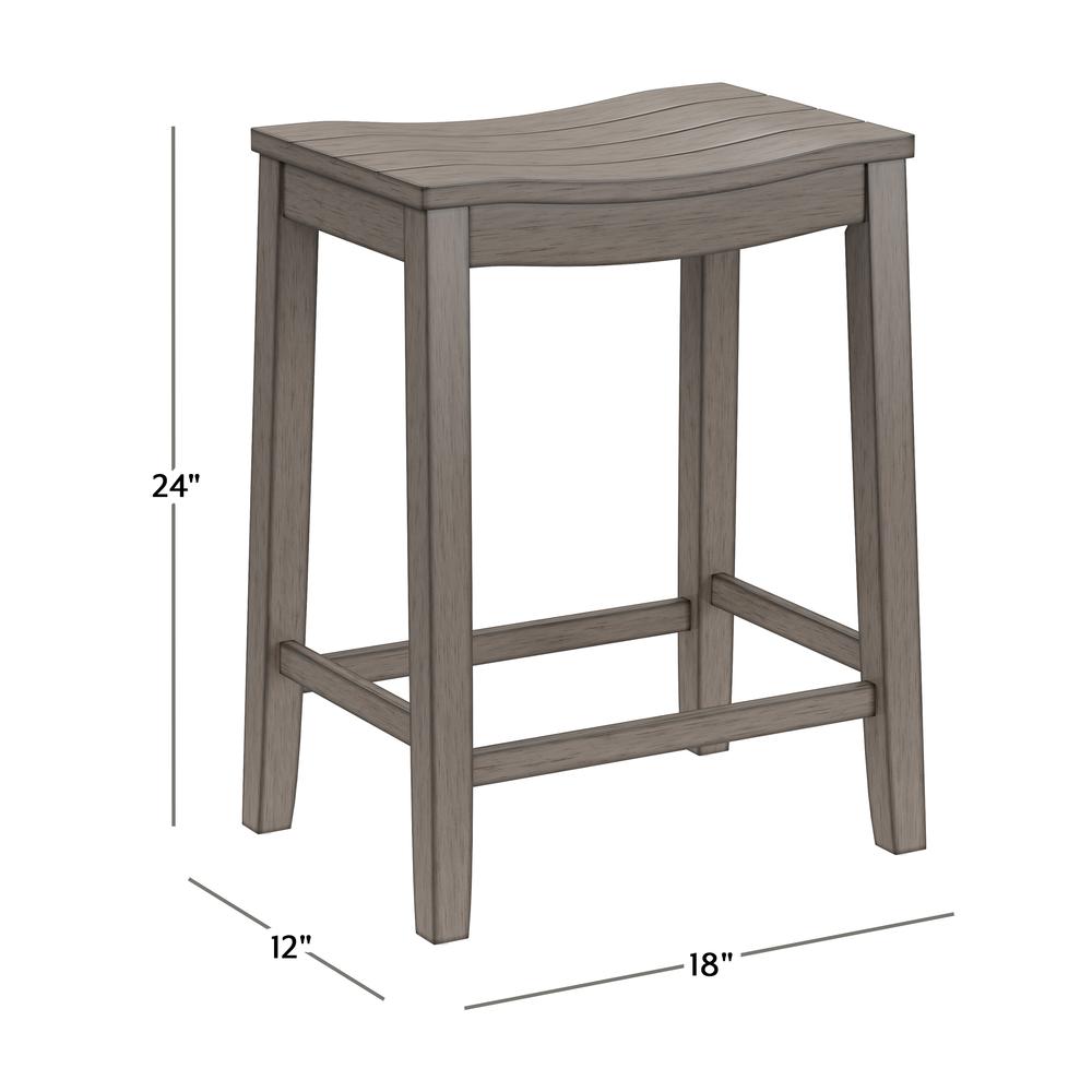 Fiddler Wood Backless Counter Height Stool, Aged Gray. Picture 6