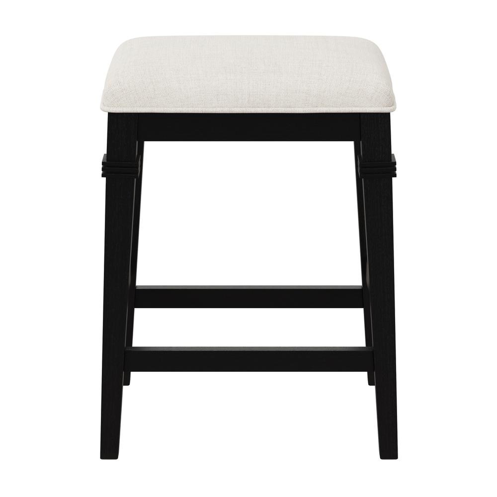Arabella Wood Backless Counter Height Stool, Black Wire Brush. Picture 2