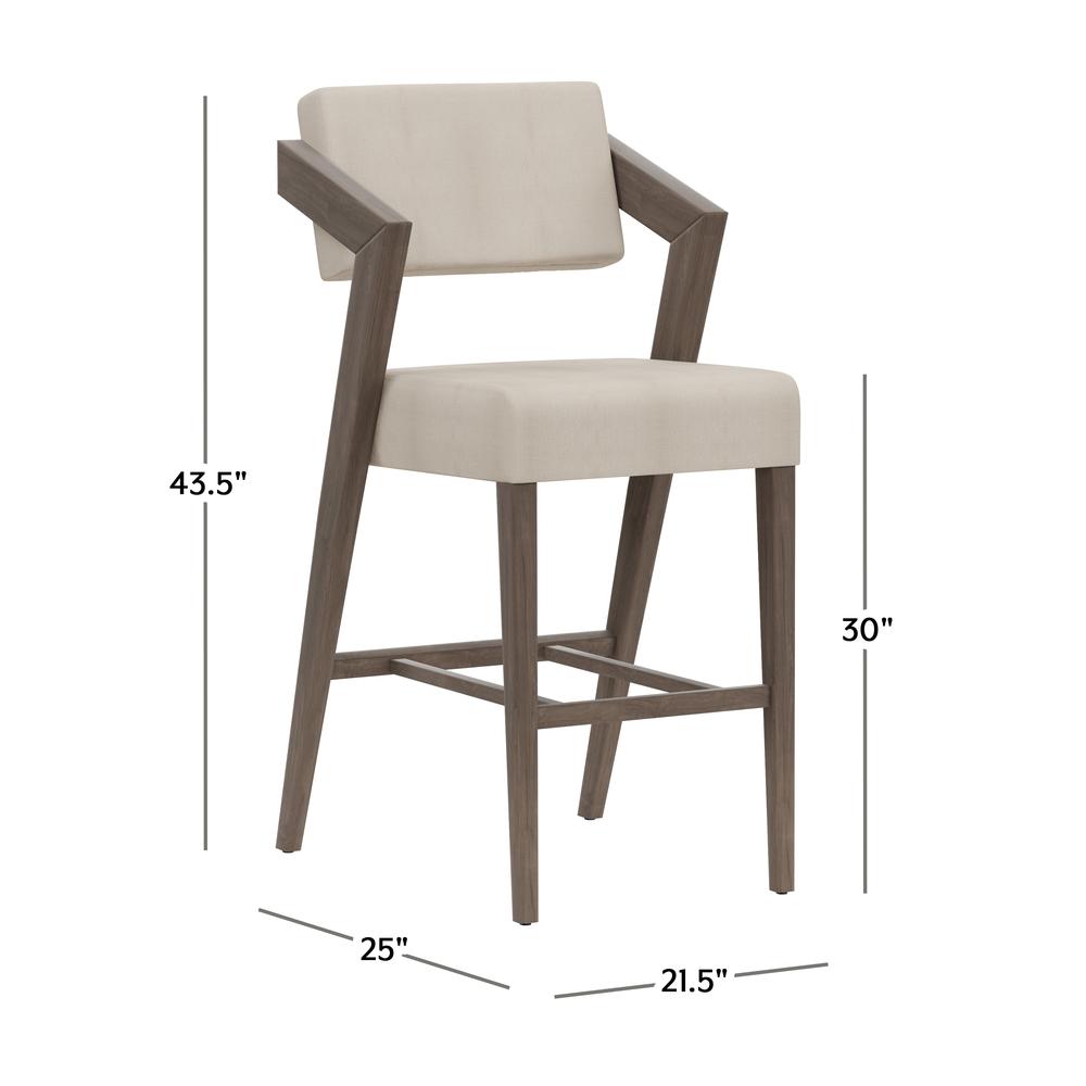 Snyder Wood Bar Height Stool, Aged Gray. Picture 6