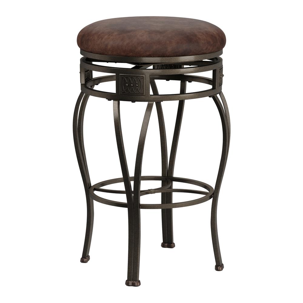 Hillsdale Furniture Montello Metal Backless Swivel Bar Height Stool, Old Steel. The main picture.