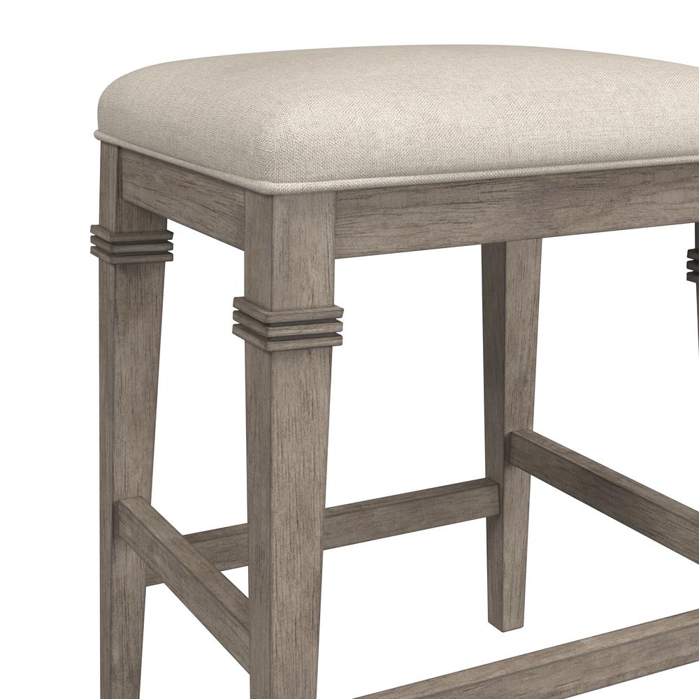 Arabella Wood Backless Counter Height Stool, Distressed Gray. Picture 7