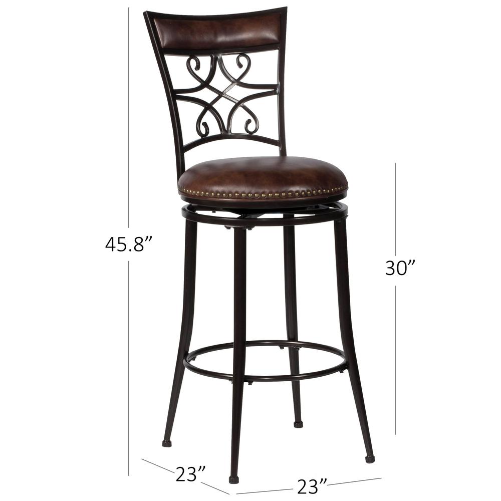 Seville Metal Bar Height Swivel Stool, Brown Shimmer. Picture 4