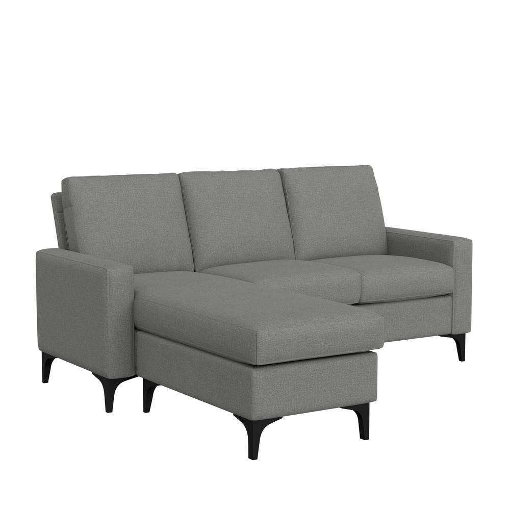 Matthew Upholstered Reversible Chaise Sectional, Smoke. Picture 1