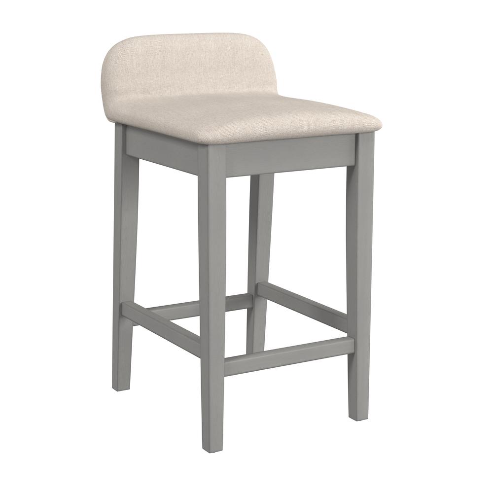 Maydena Wood Counter Height Stool, Distressed Gray. Picture 1